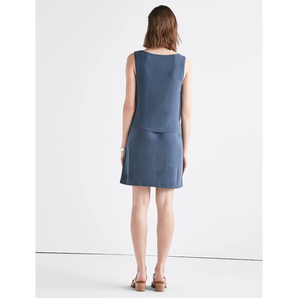 Lucky Brand XL Navy Tie Dress Sandwash NWT - Picture 3 of 11